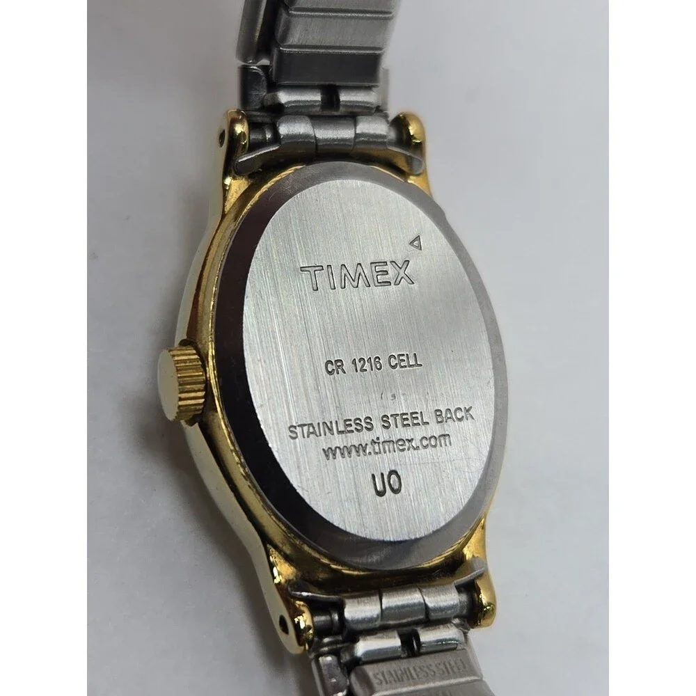 Vintage Timex Cavatina Womens Oval Gold Silver Two Tone Watch Dainty New Battery